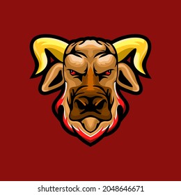 Illustration bull head animal design vector