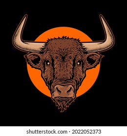 illustration bull Head premium vector