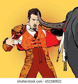 Illustration of a bull and a matador