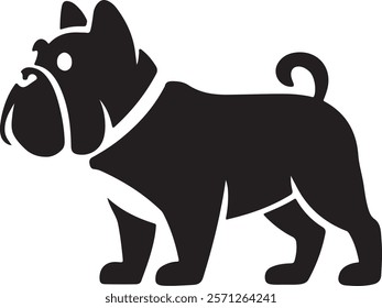 Illustration of bulldog bulldog black vector silhouette Vector