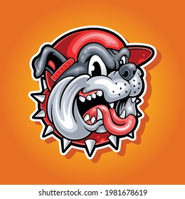 illustration of bulldog with cartoon style