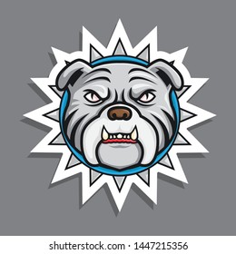 illustration of bulldog head ,sticker vector