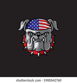 Illustration of Bulldog mascot vector The Concept of Isolated Technology. Flat Cartoon Style Suitable for Landing Web Pages, Banners, Flyers, Stickers, Cards