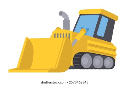 Illustration of a bulldozer at a construction site