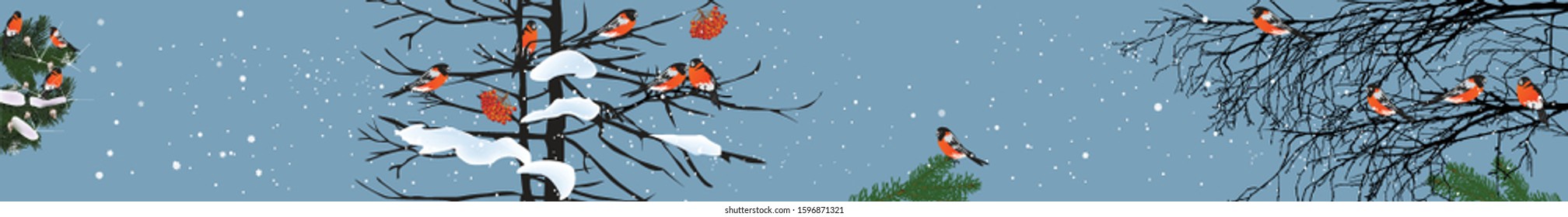 ilustração com bolachinhos na floresta de inverno