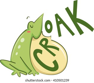 Illustration of a Bullfrog Croaking