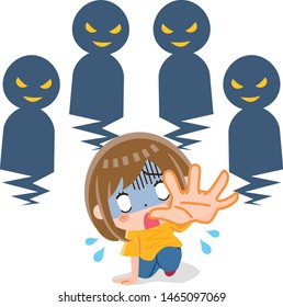 It is an illustration of the bullied woman.