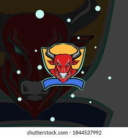 illustration of bull's head esport logo