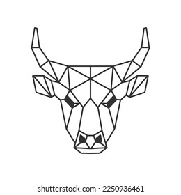 illustration of a bull's head in a minimalistic low poly style