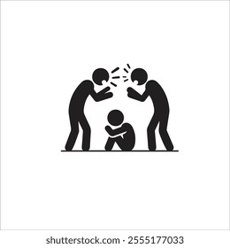 Illustration of Bullying and Intimidation Depicting Two Aggressors and a Victim