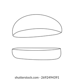 Illustrationsbun-Stack-Strich einzeln