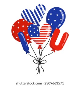 Illustration of bunch of balloons for USA Independence Day