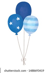 Illustration of a bunch of blue balloons