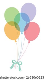 Illustration of a bunch of colorful balloons