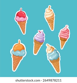 illustration of a bundle of ice cream, good for use as a sticker