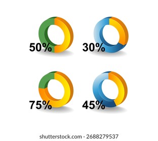 Illustration bundle Pie chart percent analyst symbol