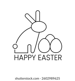 Illustration of a Bunny with Easter Eggs