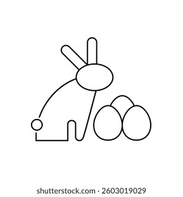 Illustration of a Bunny with Easter Eggs