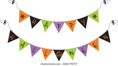 Illustration of the bunting of the Halloween