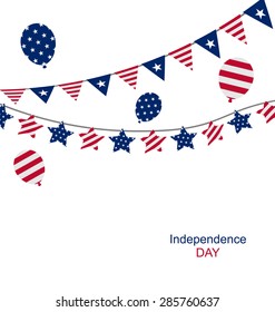 Illustration Bunting pennants for Independence Day USA - Vector
