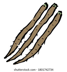 Illustration of Burdock: Illustration like hand drawn illustration with ink and brush