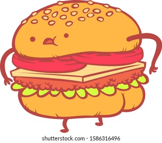 illustration of burger flat icon