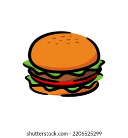 illustration of a burger. good for burger restaurant or any business related to burger.