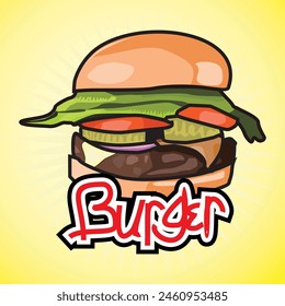 illustration of a burger, Burger logo