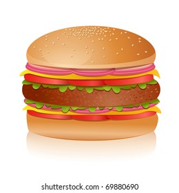 ilustración de la hamburguesa en un fondo aislado