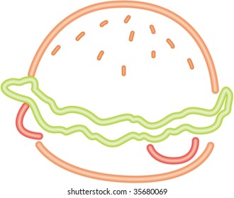 illustration of burger on white