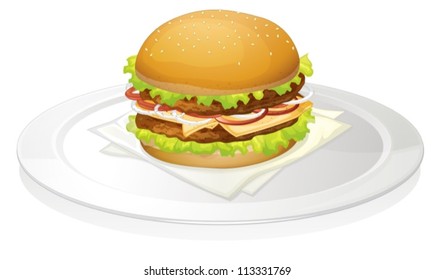 illustration of a burger on a white background