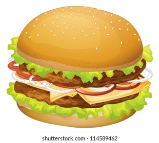 illustration of a burger on a white background