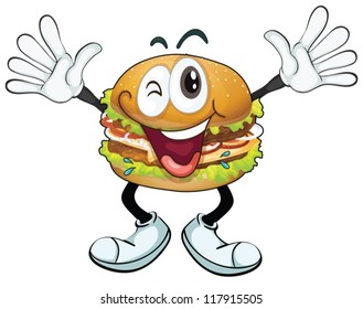illustration of a burger on a white background
