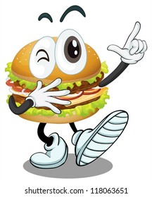 illustration of a burger on a white background