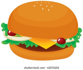 illustration of burger on a white background