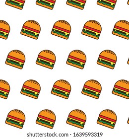 Illustration of burger pattern can be adjusted