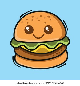 Illustration of Burger - Sandwich Vector - Burger Meal Drawing