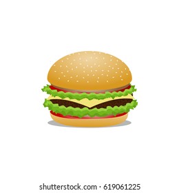 Illustration of Burger. Burger Vector Illustration.