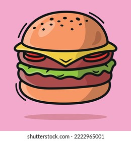 Illustration of Burger - Burger Vector - Burger Drawing