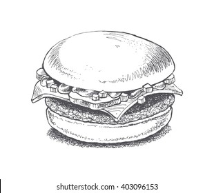 illustration of a burger, vector drawing