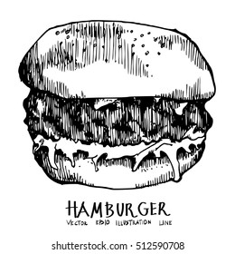 illustration of a burger  vector drawing