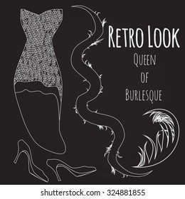 illustration of burlesque retro look