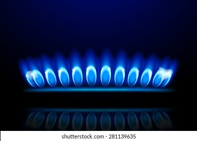 illustration of burner ring close up on dark background