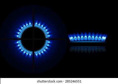 illustration of burner ring from two views up and side