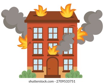 Illustration of a Burning Building