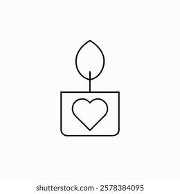 Illustration of a burning candle with a sign in a vector style