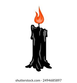 Illustration of a burning candle silhouette in an editable and scalable vector file format. Vector candle isolated on white background.