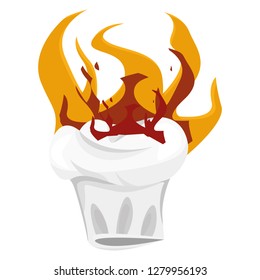 Illustration burning cooking hat for creative use in graphic design