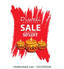illustration of burning diya flames, Happy Diwali,
