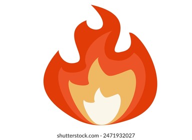 
illustration of a burning fire. Fire emoji fire icon. Fire emoji flame icon isolated on white background in flat style
